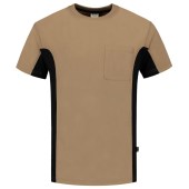 T-shirt Bicolor Borstzak Outlet 102002 Khaki-Black 4XL