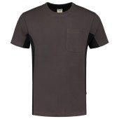 T-shirt Bicolor Borstzak 102002 Darkgrey-Black 8XL