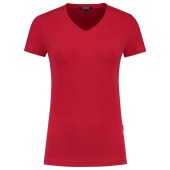 T-shirt V Hals Fitted Dames 101008 Red 4XL