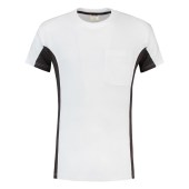 T-shirt Bicolor Borstzak 102002 White-Darkgrey 4XL