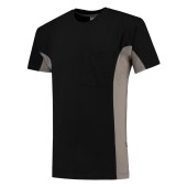 T-shirt Bicolor Borstzak 102002 Black-Grey 6XL